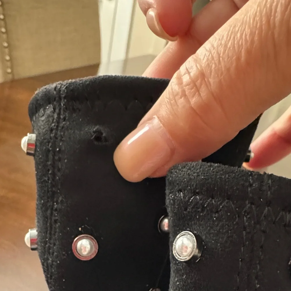 Louise et Cie Black Ankle Boots with Pearl Accents